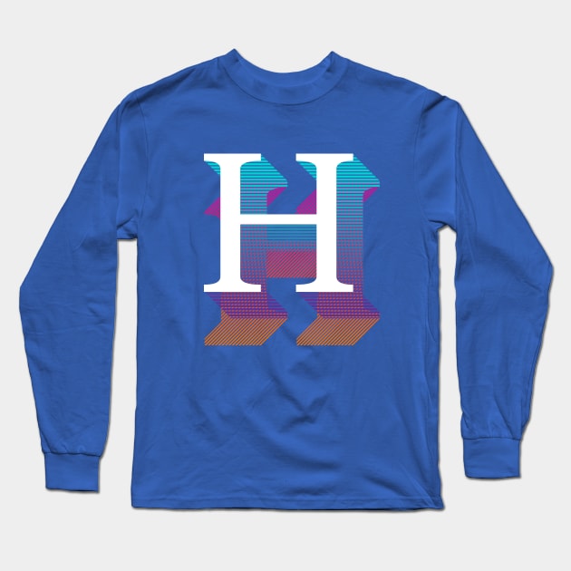 Letter H Long Sleeve T-Shirt by MplusC